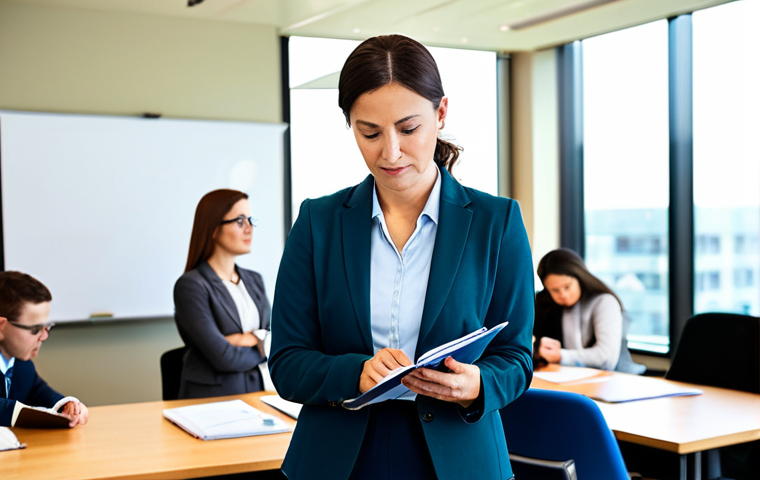 Continuing Education in Finance**

A professional financial planner, fully clothed in a modest business casual outfit, attentively taking notes during a finance workshop. The background shows a modern conference room with other professionals engaged in learning. The atmosphere is bright and focused. Safe for work, appropriate content, professional setting, perfect anatomy, correct proportions, natural pose, well-formed hands, proper finger count, family-friendly.

**