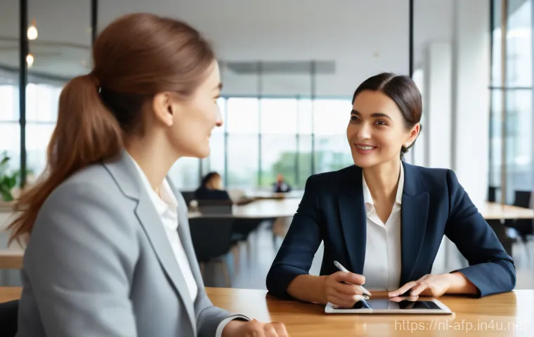 자산관리사 취업 인터뷰에서 자주 묻는 질문 - **Prompt:** A group of three dynamic wealth management professionals (one male, two female, diverse ...