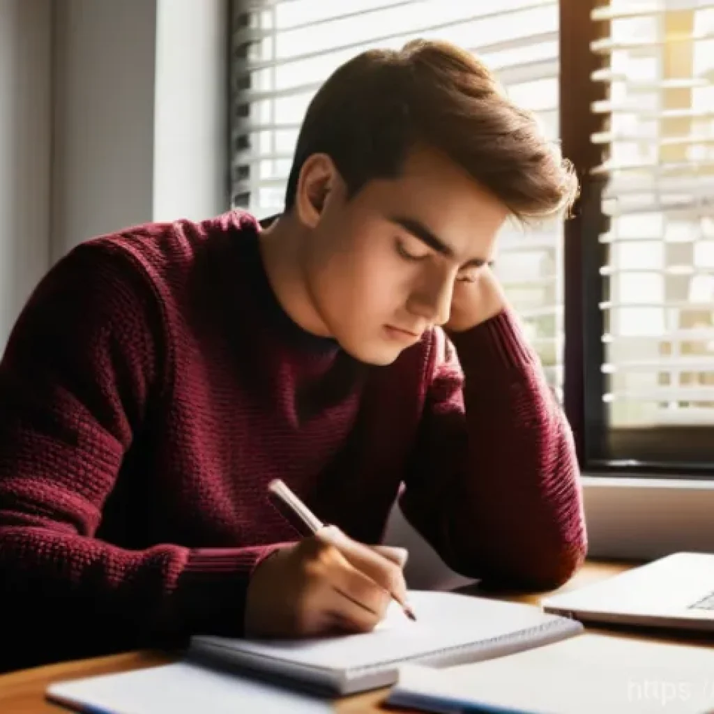 AFP 필기시험 고득점 전략 - **Prompt:** A focused young adult, dressed in a comfortable yet smart casual outfit (like a sweater ...