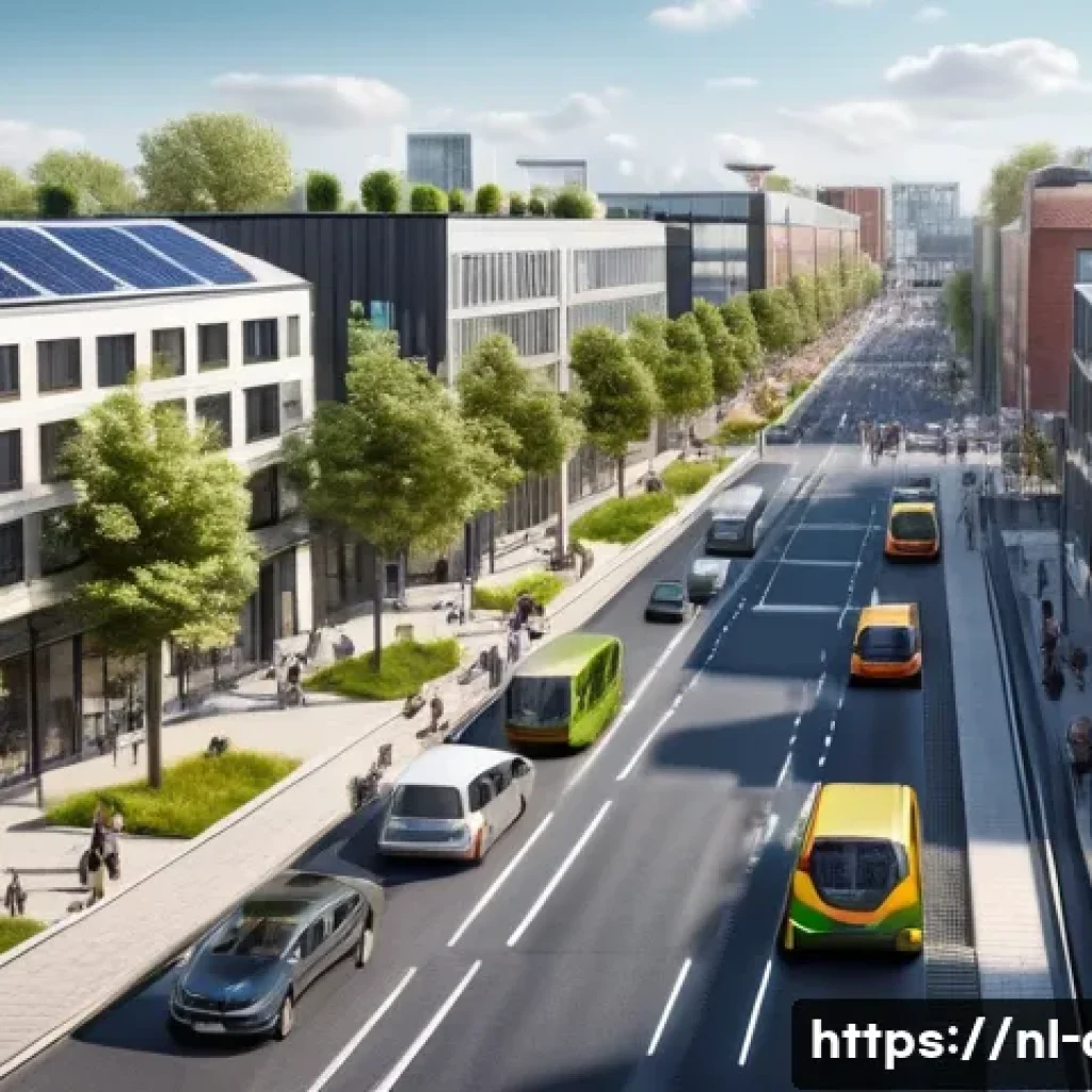 AFP 시험에서 자주 출제되는 사례 - A detailed illustration of a modern Dutch cityscape featuring a bustling bicycle-friendly street wit...