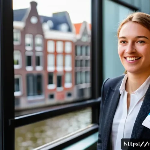 AFP 자격증으로 연봉 높이는 법 - A professional networking event in Amsterdam, featuring diverse Dutch businesspeople in smart casual...
