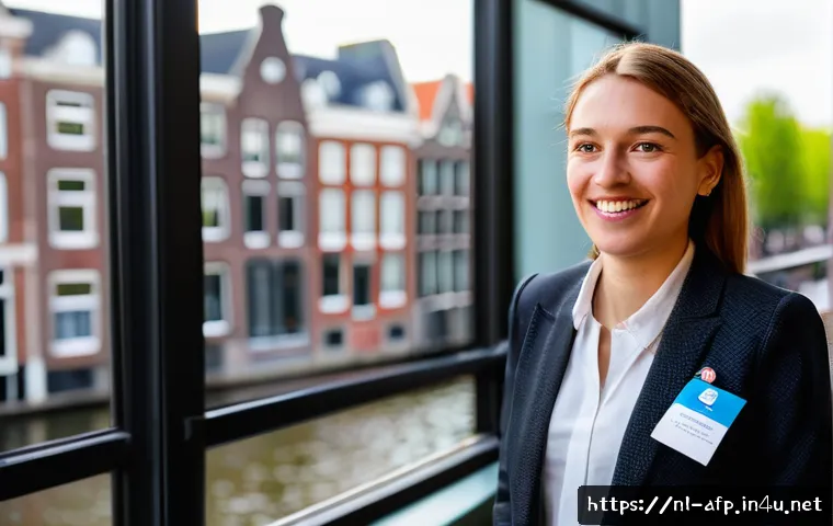 AFP 자격증으로 연봉 높이는 법 - A professional networking event in Amsterdam, featuring diverse Dutch businesspeople in smart casual...